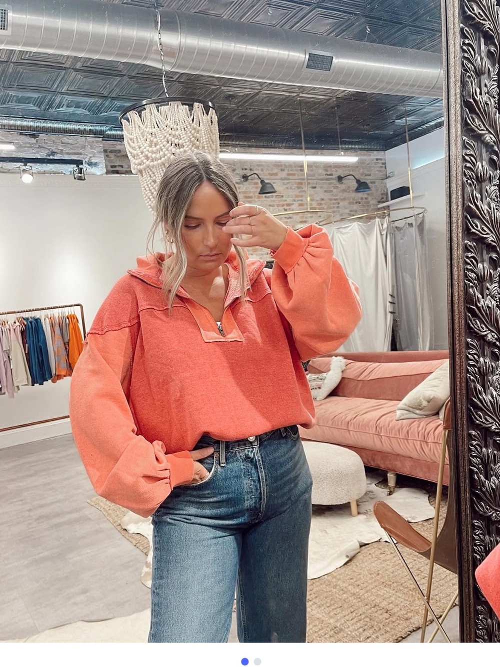 Free People Kassey Half Zip Sweatshirt